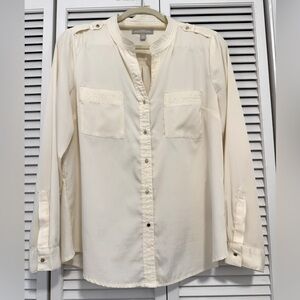 Banana Republic Ivory Button-down Top - M